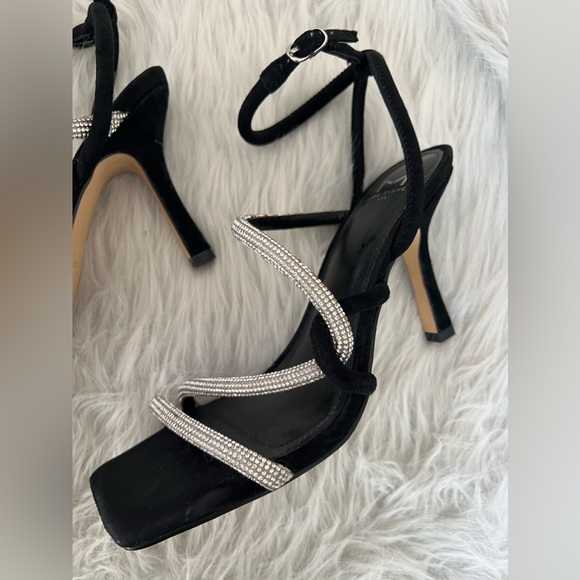 Marc Fisher Debbie Crystal Suede Ankle Strap Sandals - Picture 1 of 9